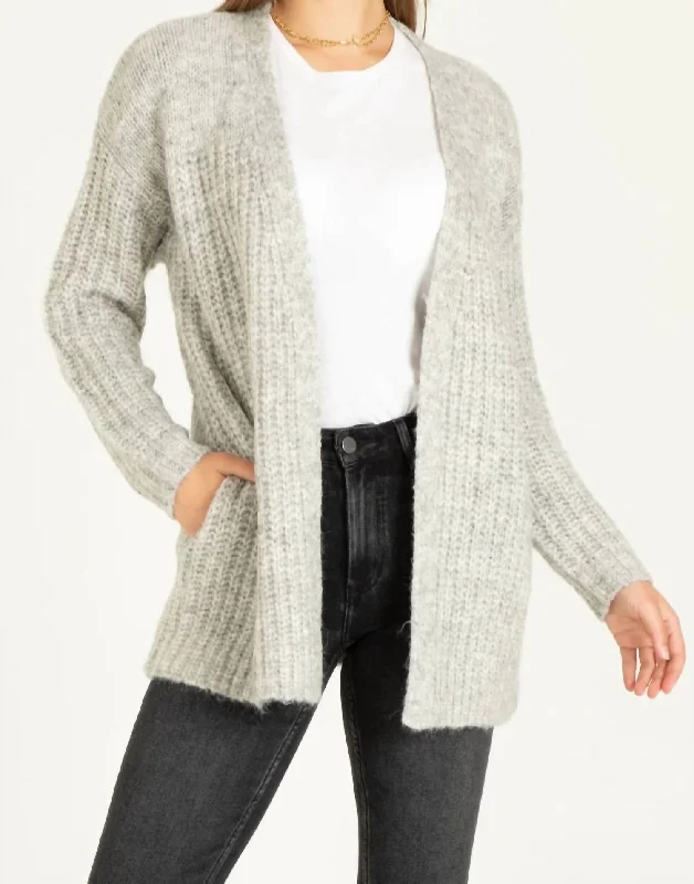 Weekend Discounts to Indulge In Hibiscus Cardigan In Heather Grey
