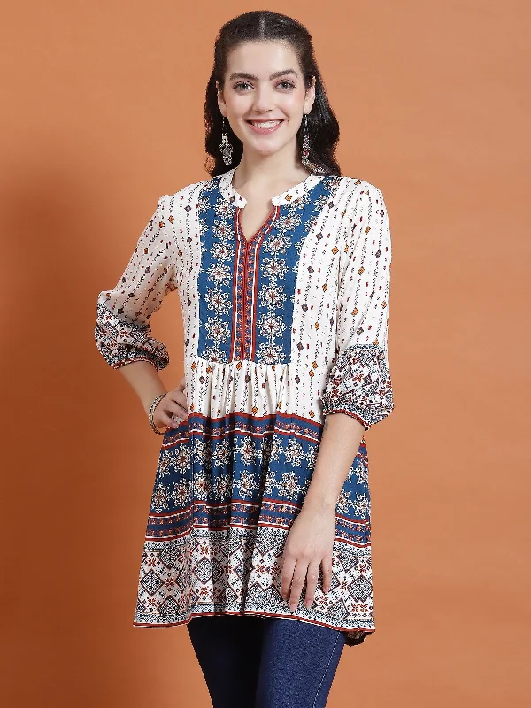 Early Access Women Blue Geometric Print Tunic