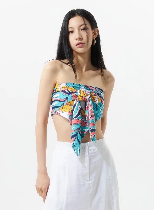 Weekend Deals That Excite Bow Graphic Tube Top IU326
