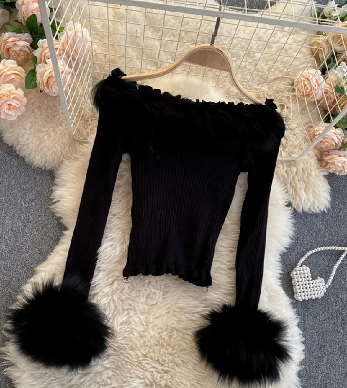 Stock Up Stylish long sleeve knitted sweaters  054