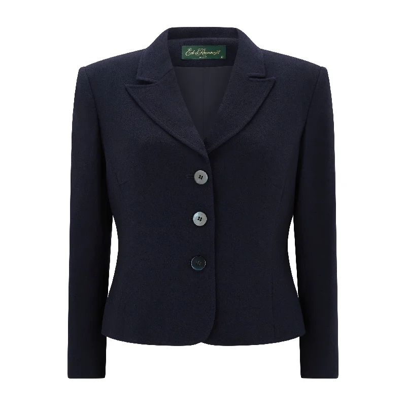 Discount Deals Navy Jennifer Tailored Wool Crepe Jacket
