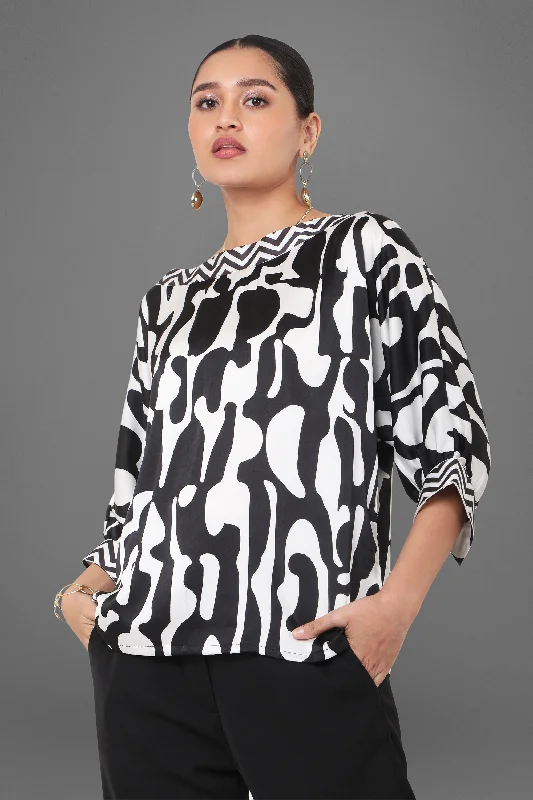 Limited Availability Samara Printed Boat Neck Kimono Top
