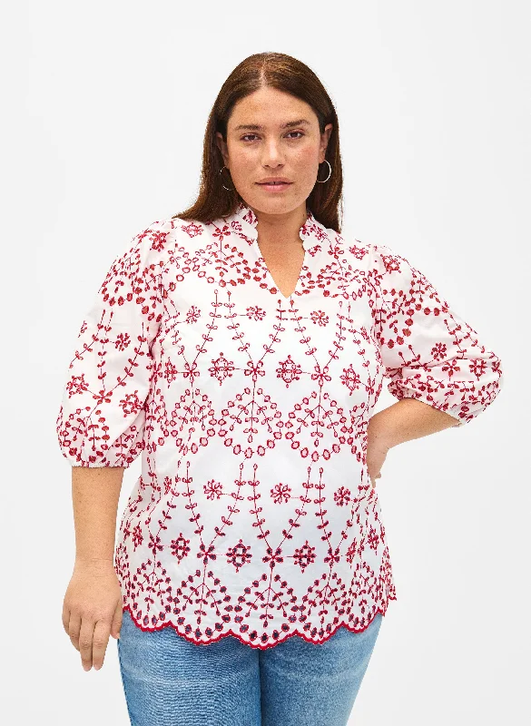 Shop and Save Zizzi Viola Embroidered Blouse