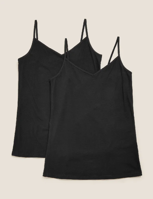 Shop and Save 2pk Cotton Strappy Vests