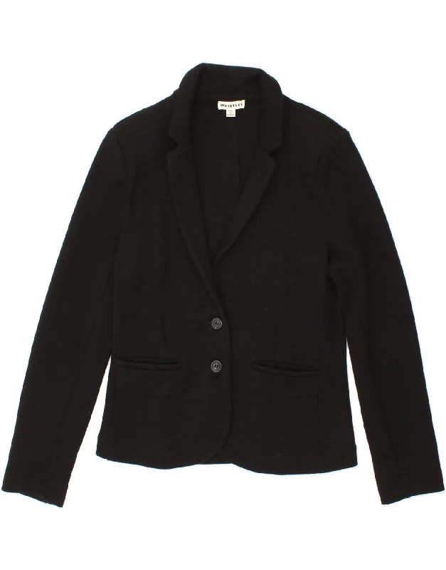 Value Pack WHISTLES Womens 2 Button Blazer Jacket UK 12 Medium Black Cotton