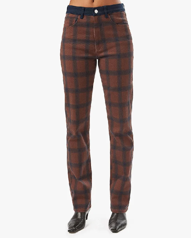 Today's Special Color Block Modern Plaid Stretch Twill Icon Jeans