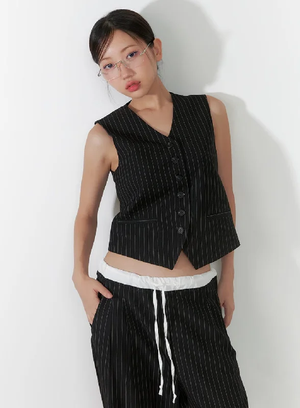 Customer Appreciation Sale Striped V-Neck Vest CS405