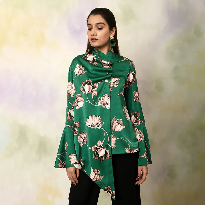 Savings Alert Over Lapping Asymmetric Pleated Top