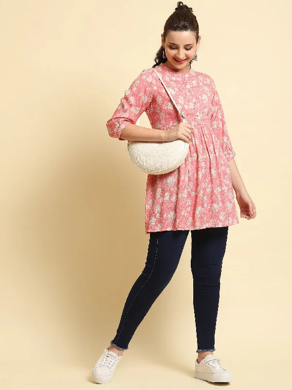 Act Fast Women Pink Fit And Flare Tunic