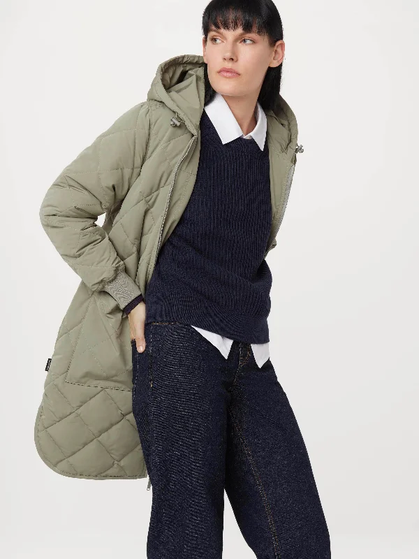 Weekend Deal The Skyline Maxi Hooded Coat in Vetiver Green