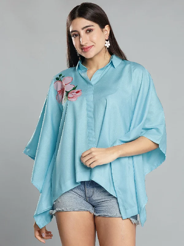 SkyBlue Kaftan Top - GulabiPhool