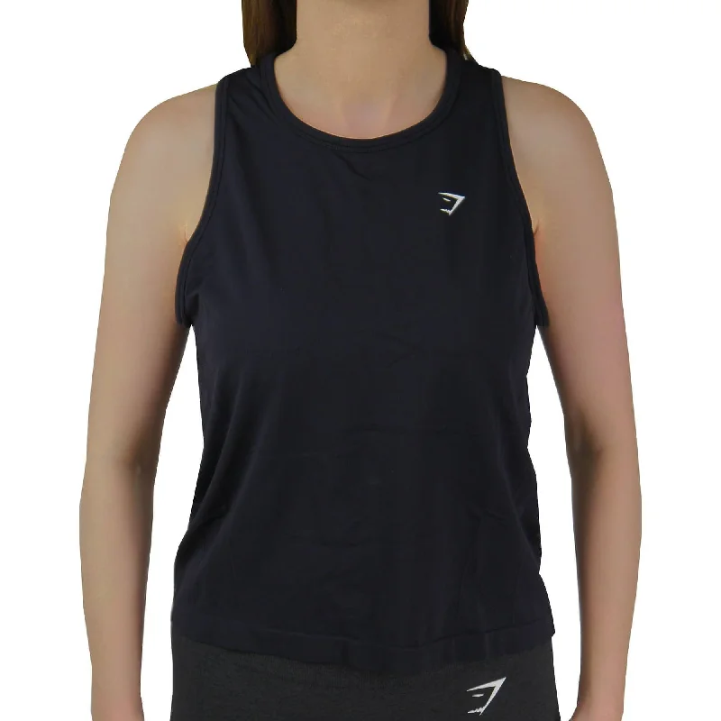 Online Exclusive Gymshark Hyper Amplify Seamless Womens Training Vest Tank Top - Black