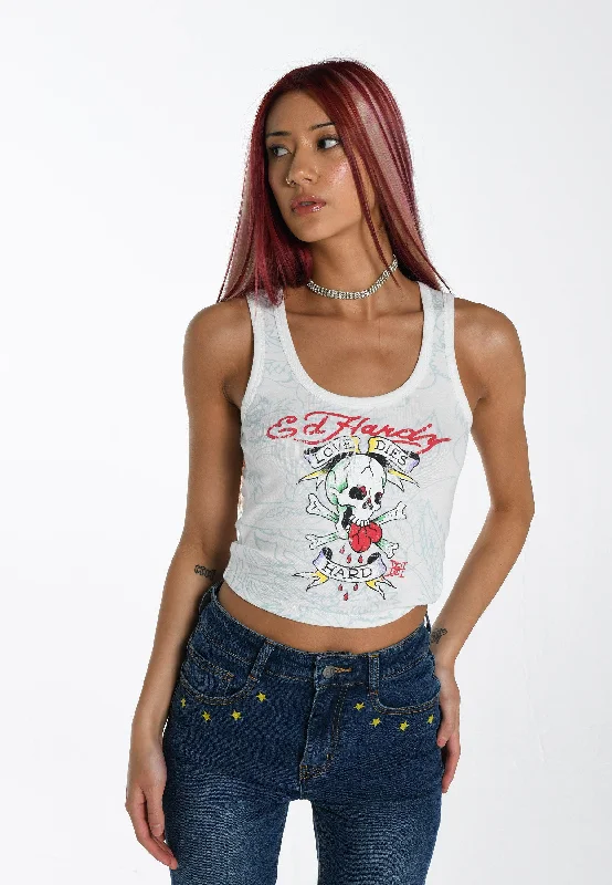 Price Drop Womens Love-Dies-Hard Vest - White