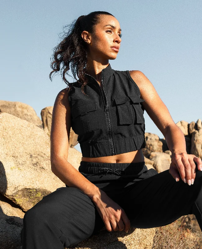 Weekend Bargains to Cherish Cargo Power Moto top - Black