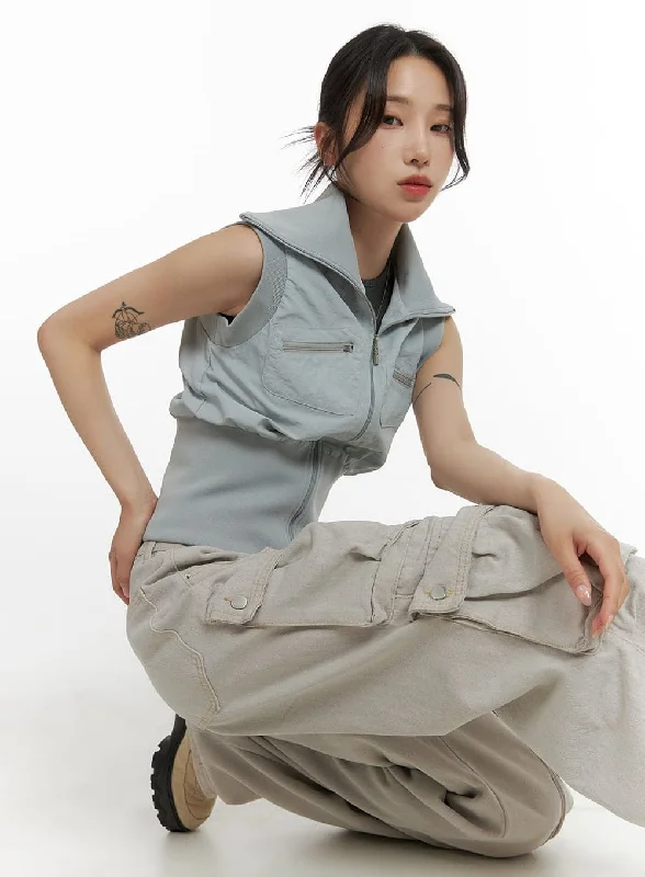 Don't Wait Crop Wide Collar Vest CM426