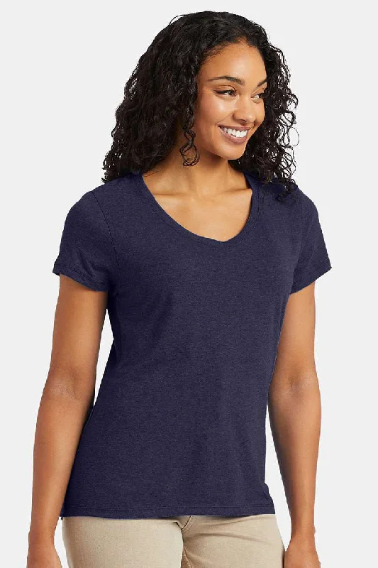 Bargain Alert Hanes Womens X-Temp FreshIQ Moisture Wicking Short Sleeve V-Neck T-Shirt - Navy Blue