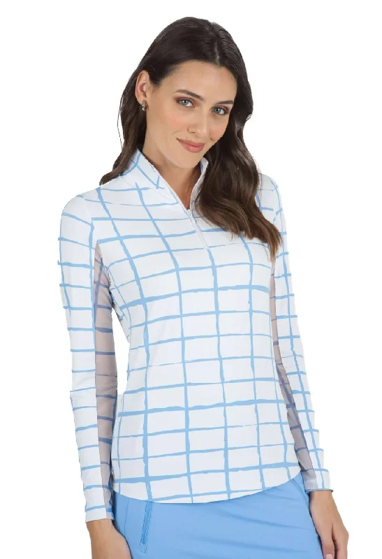 Best Seller IBKUL Womens Cordova Print Long Sleeve Mock Neck Top - White/Peri