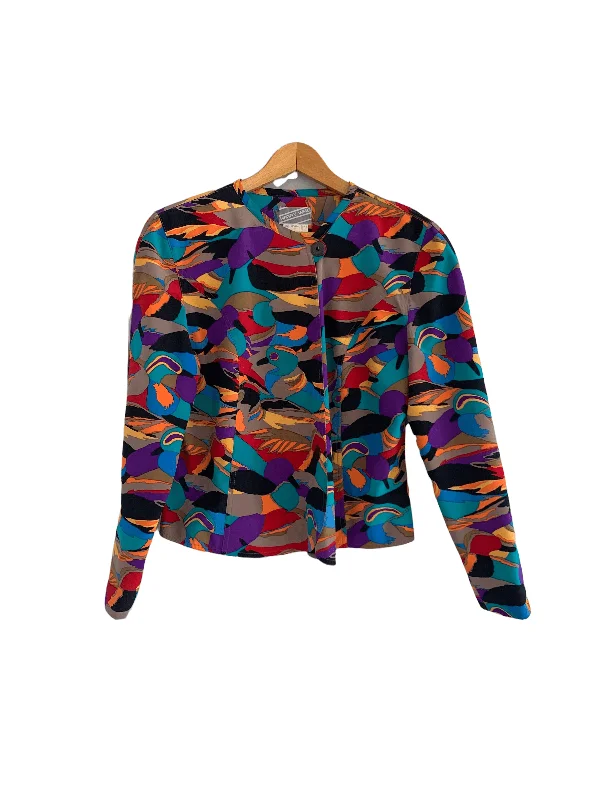 Exclusive Offers Harry Who Single Breasted 100% Silk Jacket Multi Coloured UK Size 12