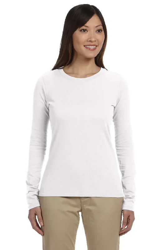 Econscious Womens Long Sleeve Crewneck T-Shirt - White