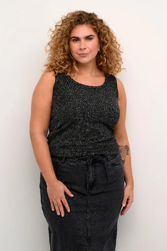Low Price Kaffe Curve Celia Tank Top in Black