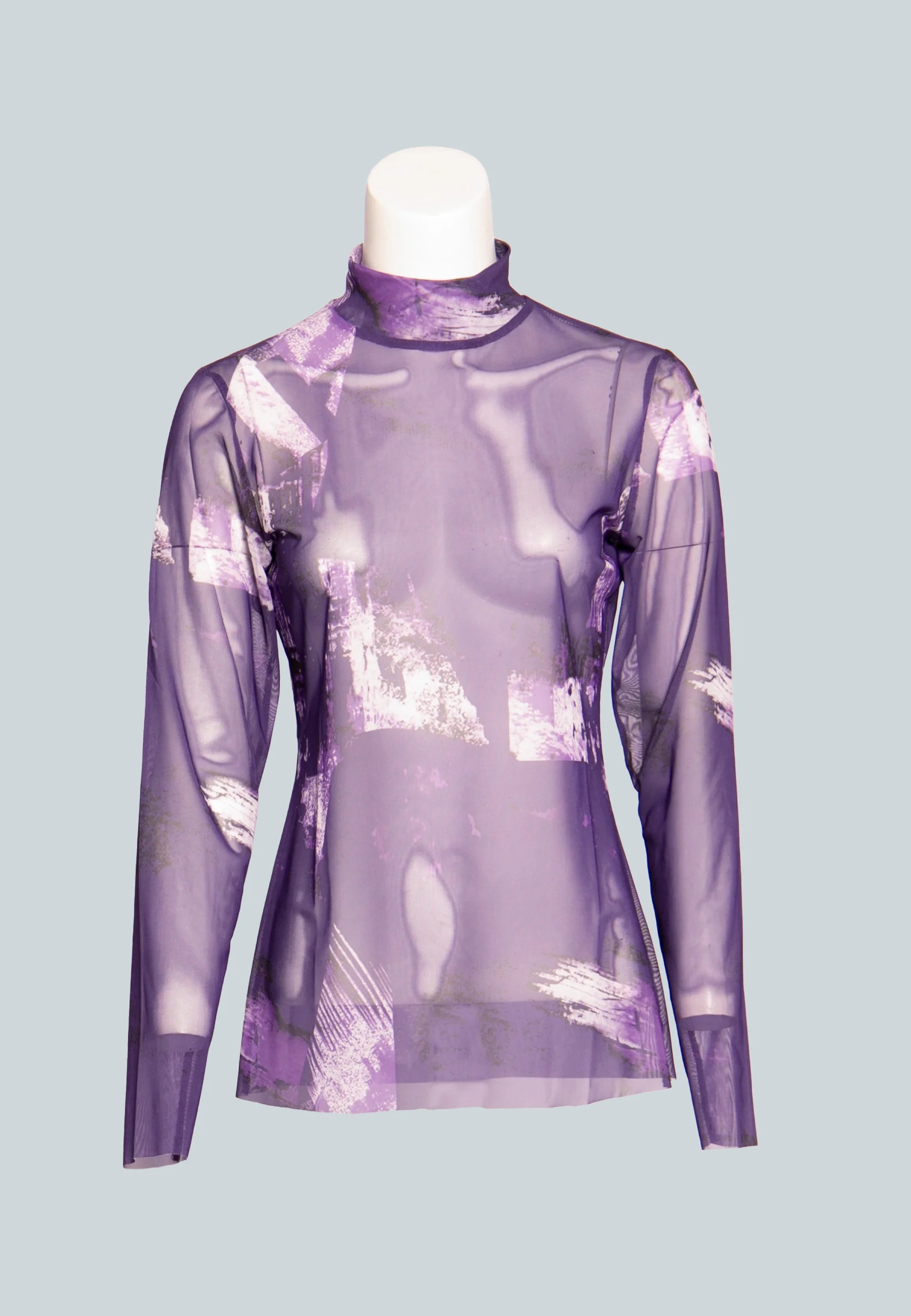 Massive Deals GLINT Patterned mesh knit blouse