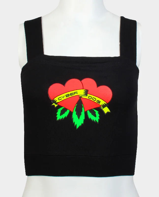 Online Only TATTOO ROSE CROP HARNESS TOP