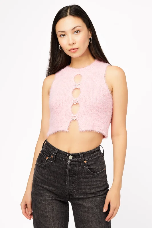 Savings Galore Claudia Sleeveless Heart Cutout Sweater