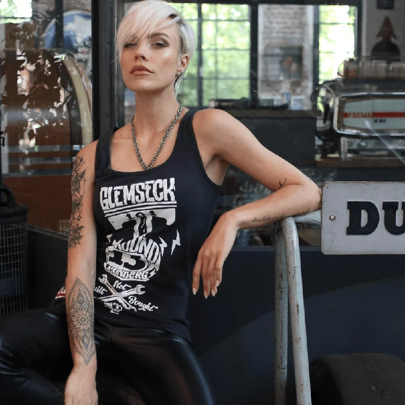 Crazy Deals Ton Up Clothing 'Glemseck Pistonhead' Womens  Black Vest
