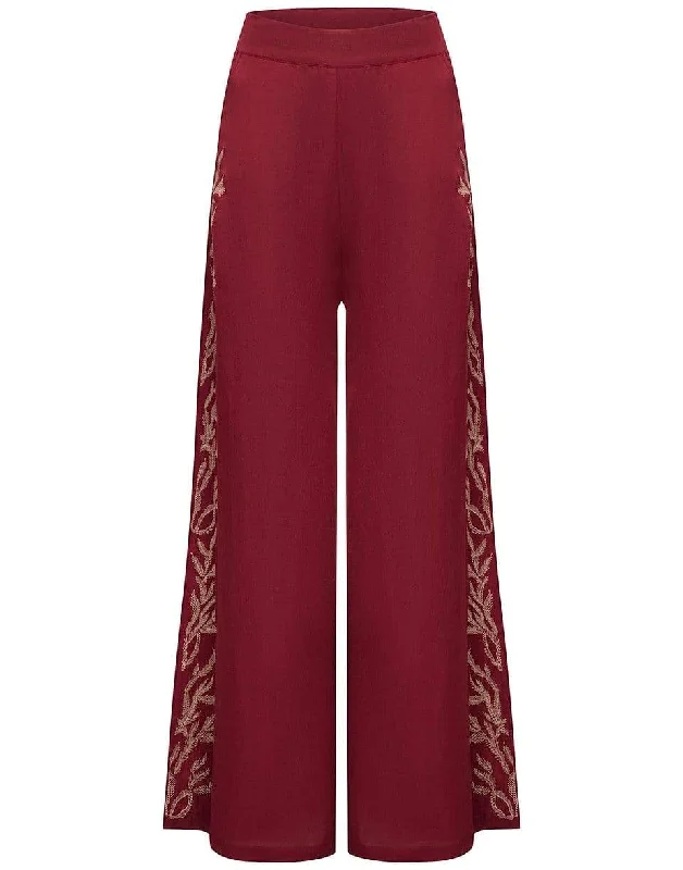Steal Deal Palazzo Pants - Burgundy