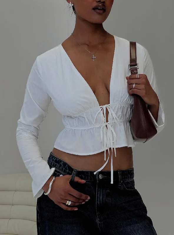 Great Bargains Davist Long Sleeve Top White