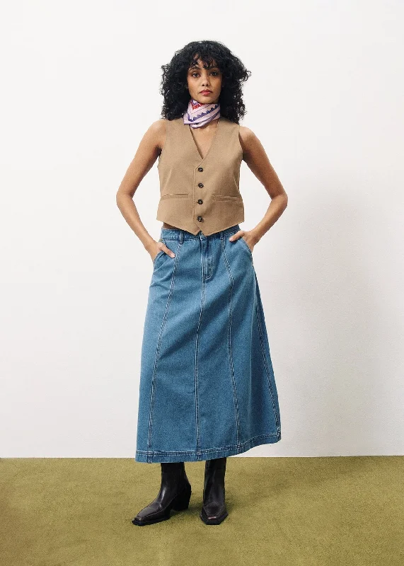 Unmissable Sale Denim Skirt Chc-24045 Ermeline Bleu-Jean