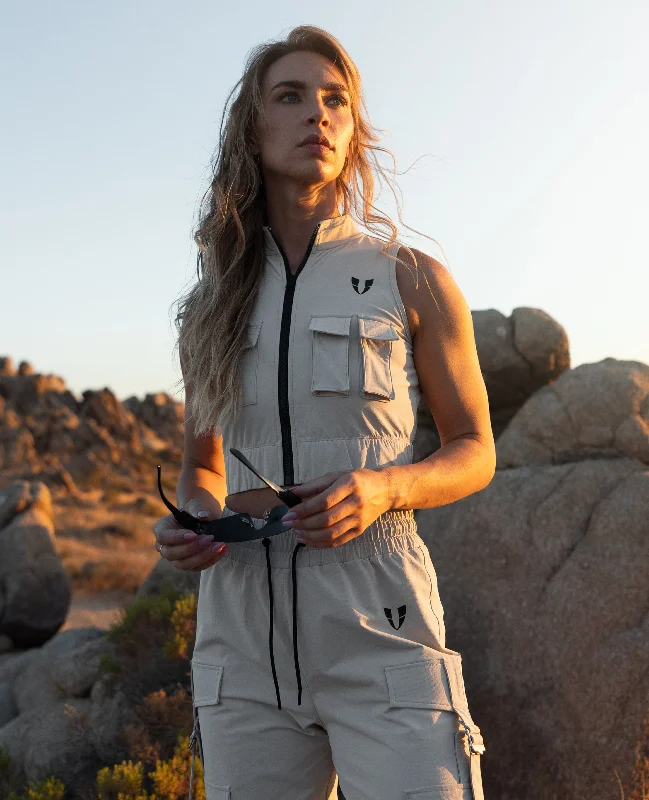 Markdown Sale Cargo Power Moto top - Apricot Gray