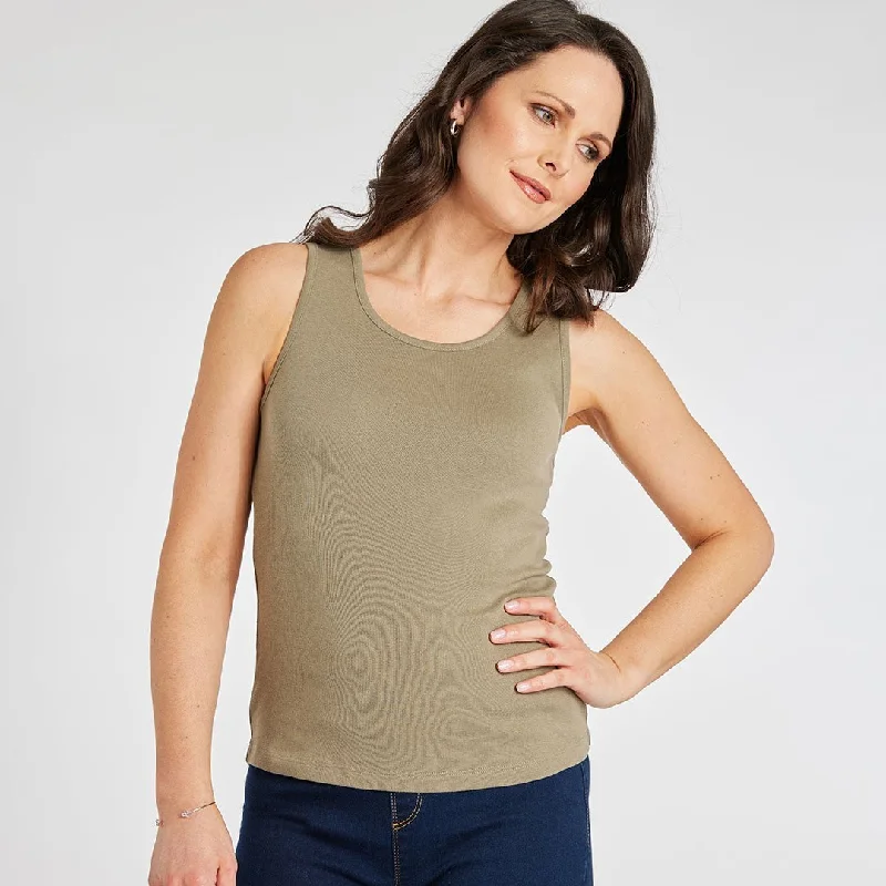 Major Savings Ladies Essential Crew Vest Khaki