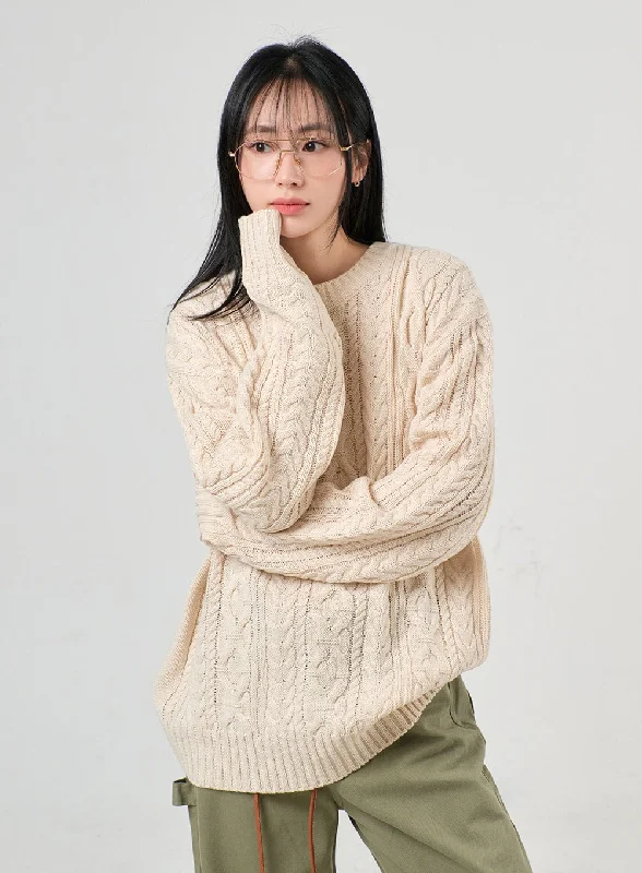 Quick Sale Cozy Cable Knit Sweater OF405