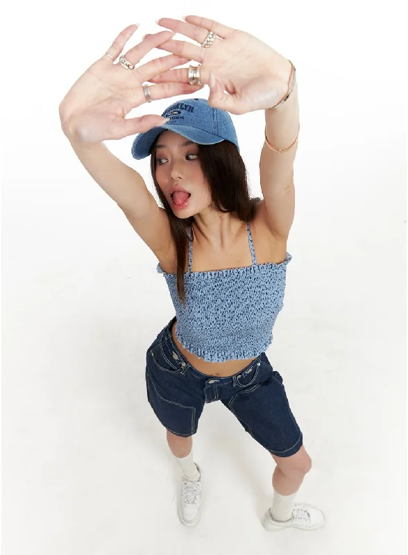 Weekend Discounts to Delight Floral Square Neck Cami Top CA430