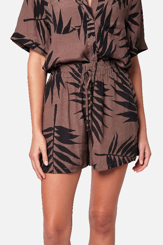 Palazzo Shorts PALM SILHOUETTE CHOCOLATE