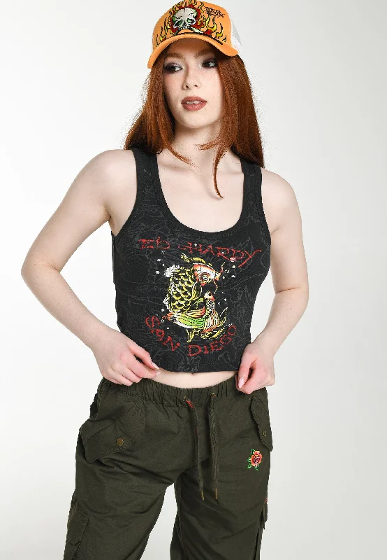 Now Available Womens San-Diego-Koi Vest - Charcoal