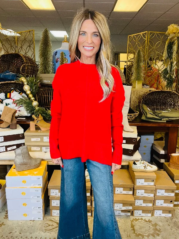 Limited Availability CHECK ME OFF THE LIST SWEATER-RED