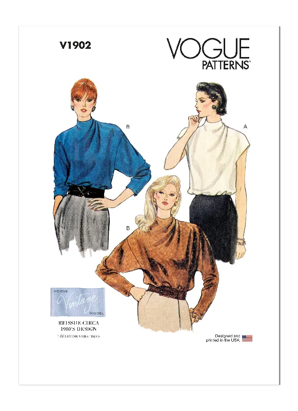 Vogue sewing pattern 1902 80's Blouse