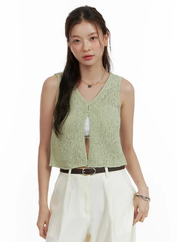 Super Bargain V-Neck Knit Vest OU411