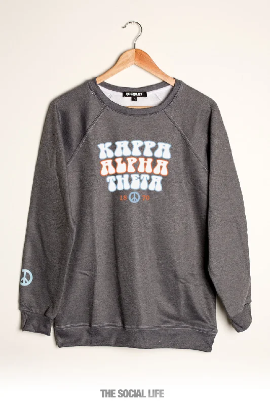 Crazy Savings Kappa Alpha Theta Peace Raglan Crewneck