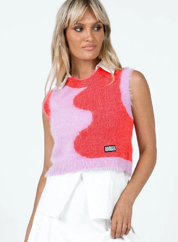 New Arrival The Ragged Priest Astral Vest Eyelash Lilac / Pink