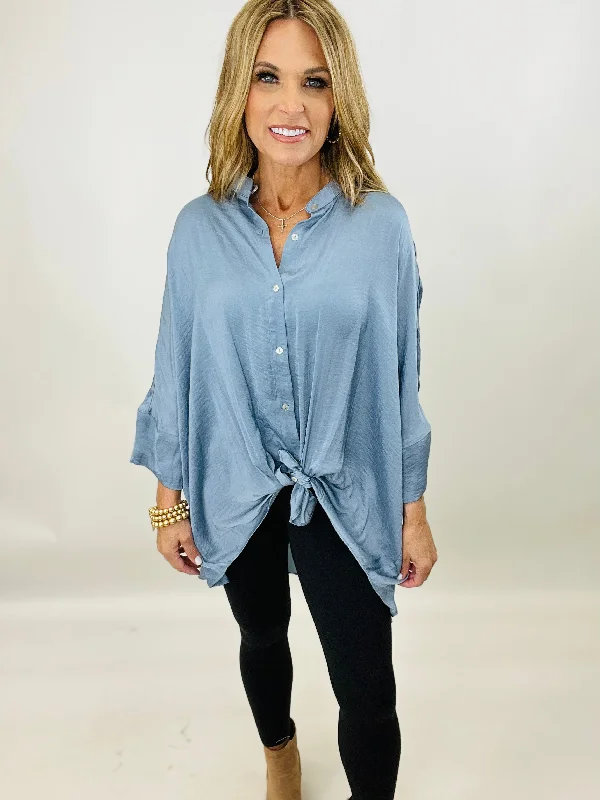 Special Discount LET'S BE LOOSE TUNIC --SLATE--FLASH SALE