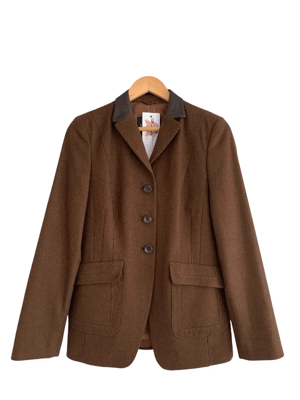 Shop Now Schneiders Wool and Leather Single Breasted Jacket Brown Size Medium