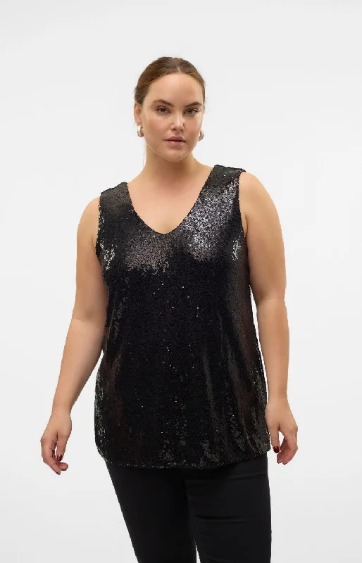 Best Bargains Vero Moda Curve Kaje Vest Top in Black