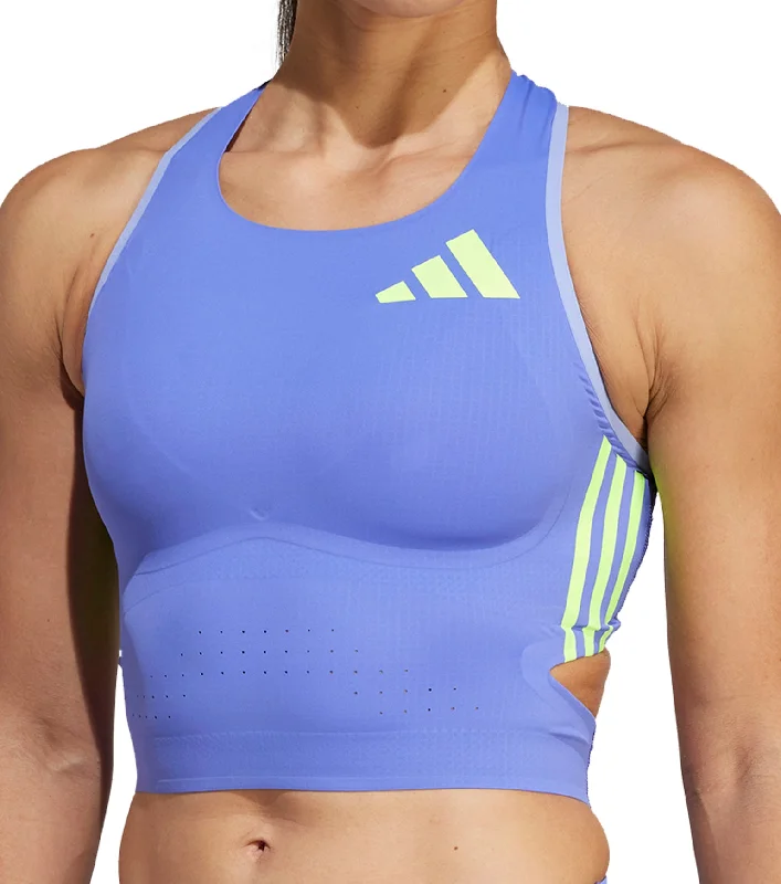 Today’s Deal adidas Adizero Promo Womens Running Crop Top - Blue
