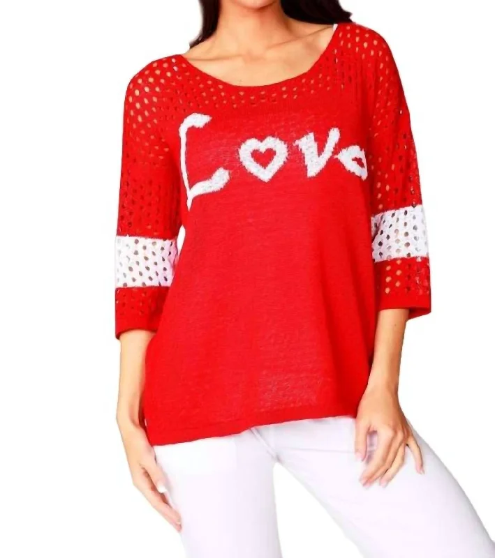 Unbeatable Prices Crochet Love Crew In Red