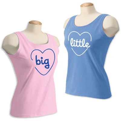 Value Deals Sorority Garment-Dyed Tank-Top, Printed Big/Lil Heart Design - C9360 - CAD