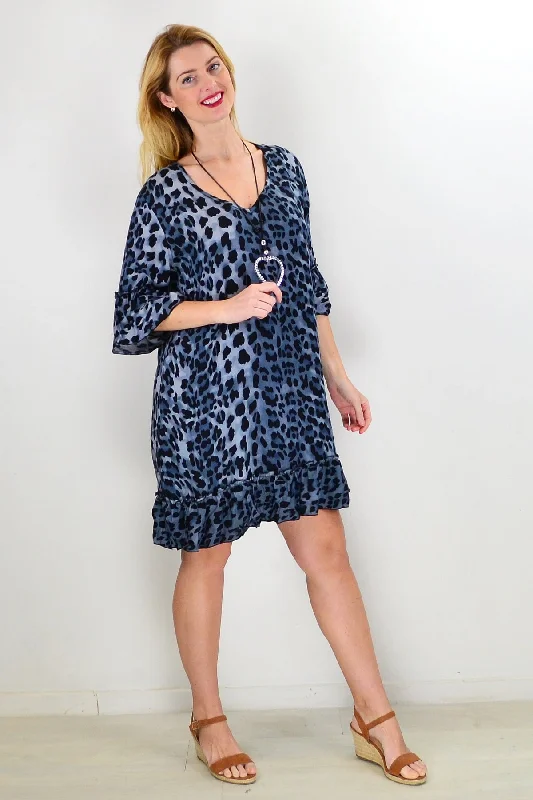 Limited Time Offer Grey Animal Shift Tunic Dress