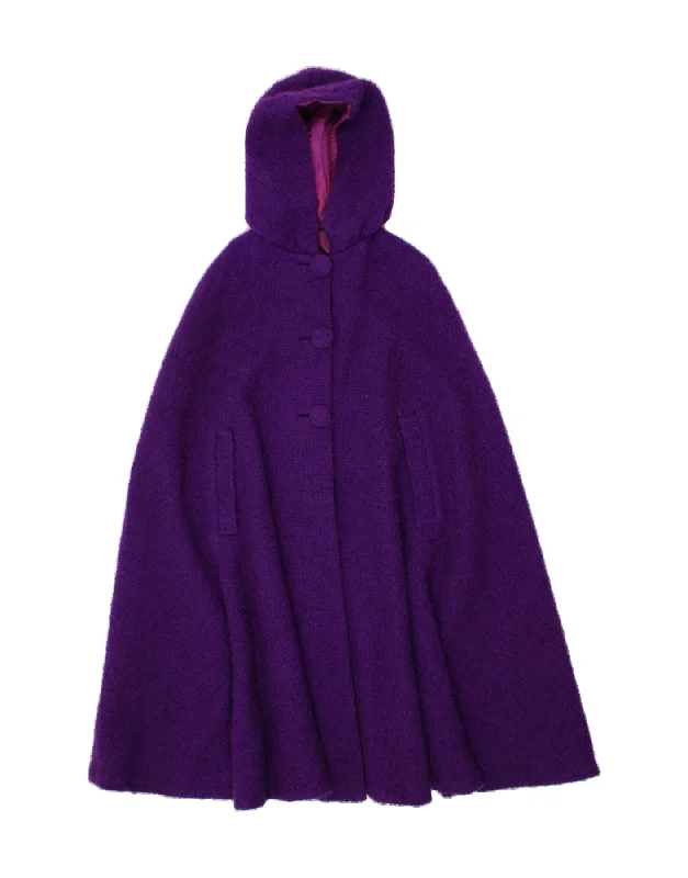 Great Deals VINTAGE Womens Hooded Cape Coat One Size Purple